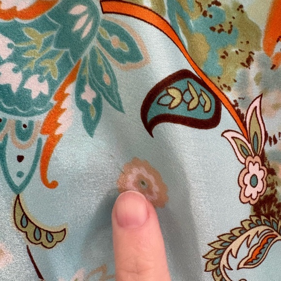 Vintage Y2K Paisley Halter Top Turquoise Boho Fairycore Festival Tank XL summer - Picture 4 of 4